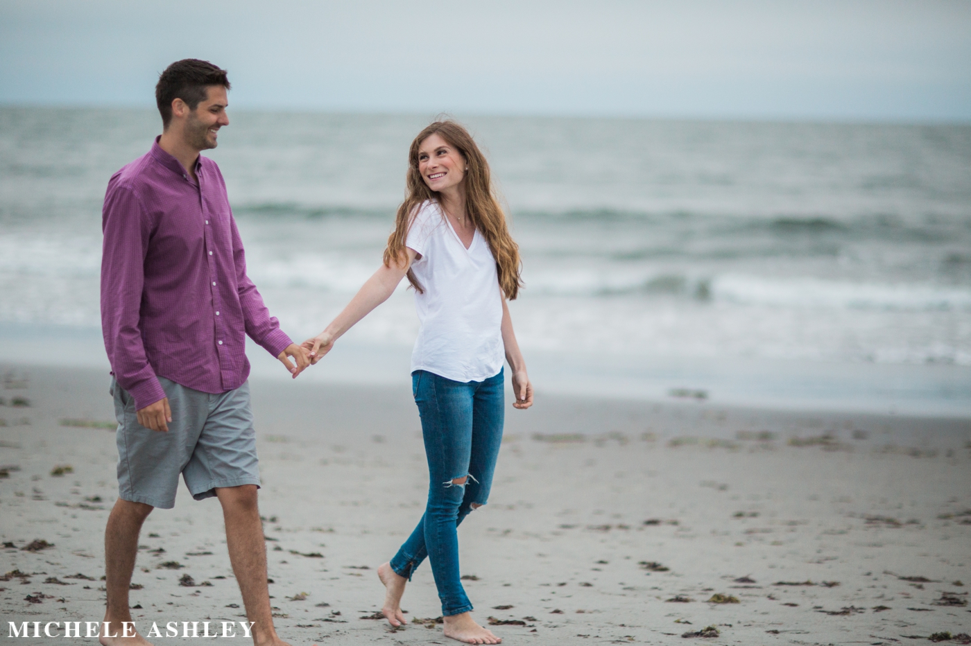 Narragansett Beach Engagement - Michele Ashley Photography 